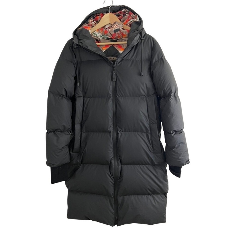 Pendleton Vancouver Puffer Jacket Womens M Black Hooded Long Down Fill Coat - Picture 2 of 14